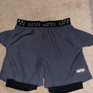 Boohoo Man 7” lined workout shorts